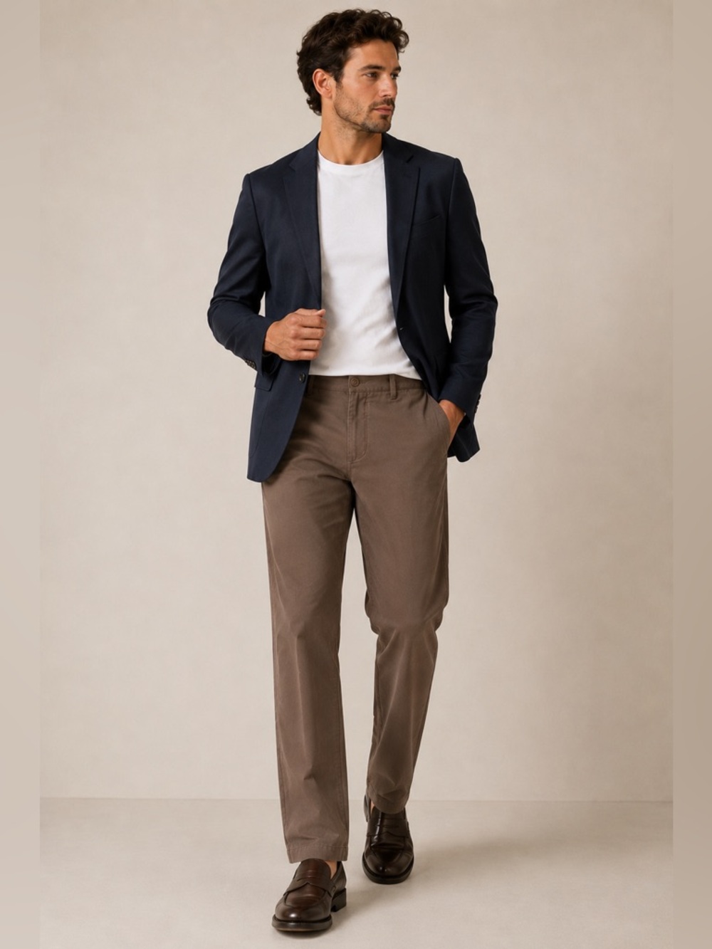 BOSS Hugo Boss Cotton Linen Tailored Pants Brown 30R Slim Straight Dress Chinos